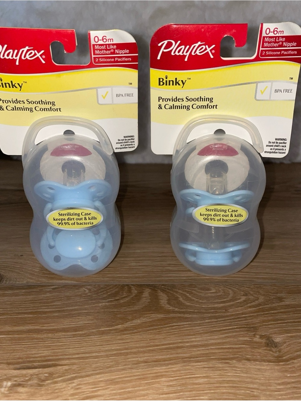 Playtex Binky Blue Silicone Most Like Mother Pacifiers